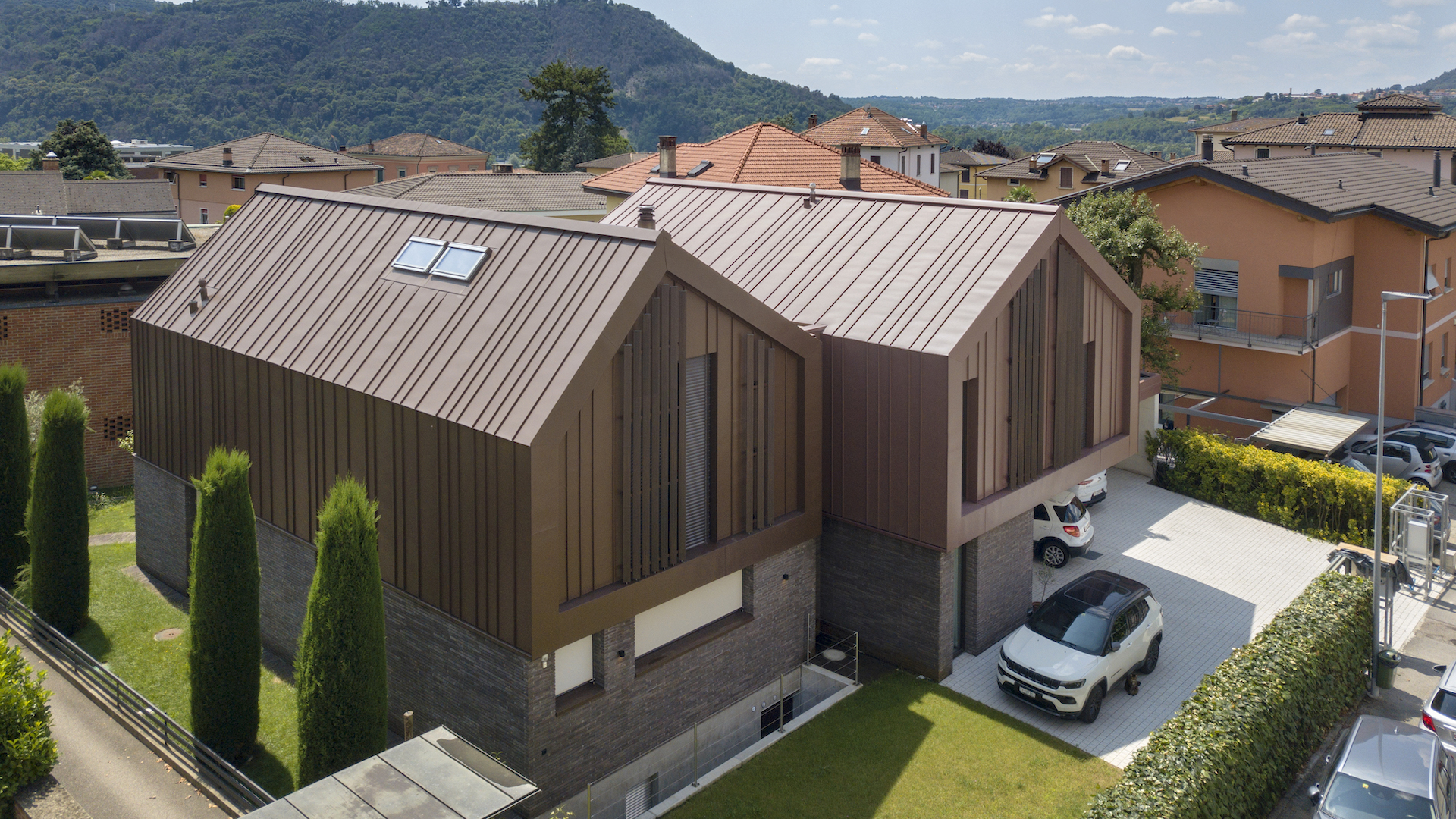 VMZINC Pigmento Red Brown zink project - projet zinc