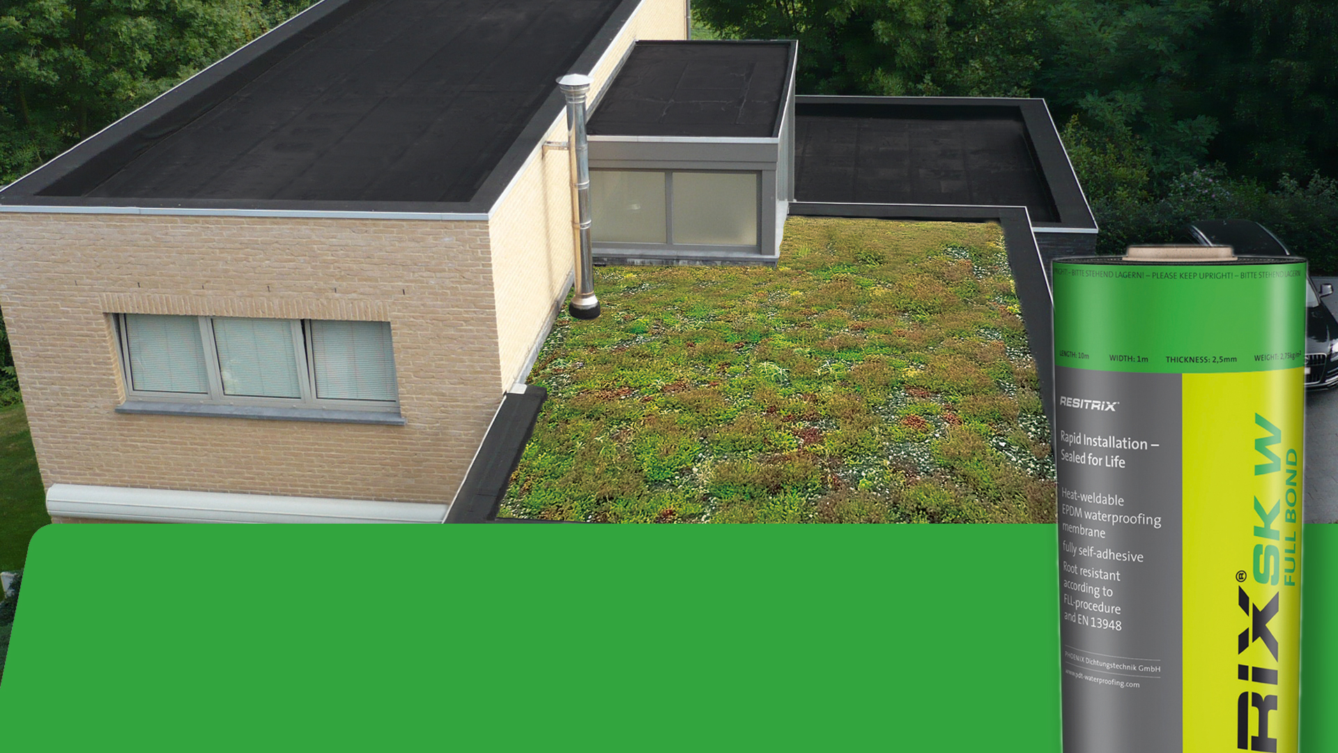 Resitrix SKW EPDM groendak - toiture verte